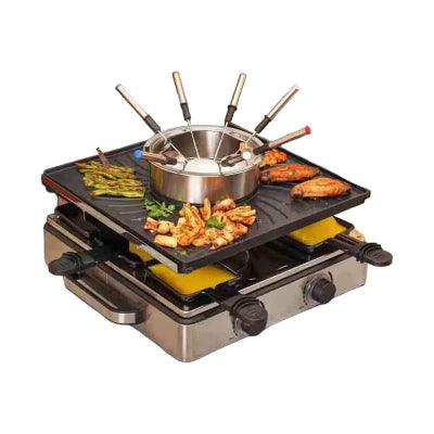 appareil a raclette 8 personnes garni nourriture
