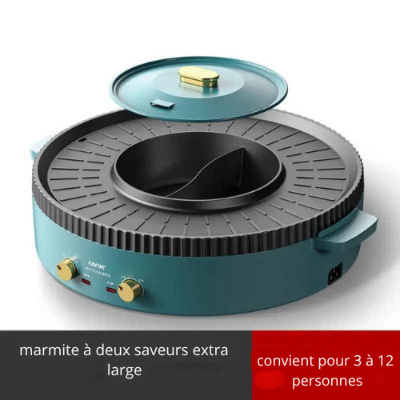 appareil fondue chinoise marmite a deux saveurs extra large