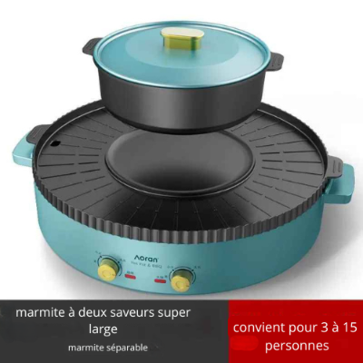 appareil fondue chinoise marmite a deux saveurs super large