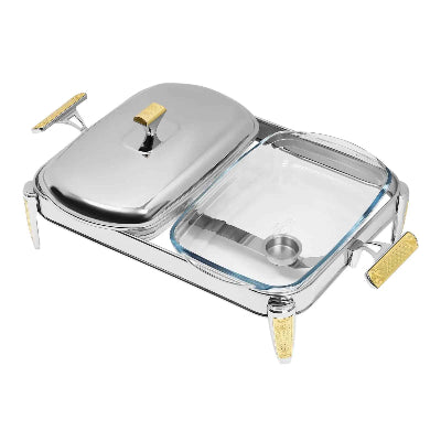 chafing dish double compartiment ouvert et ferme