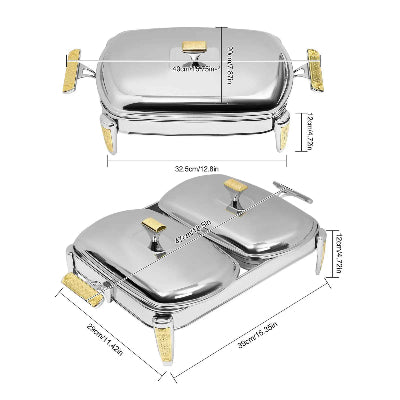 chafing dish simple et double compartiment dimensions