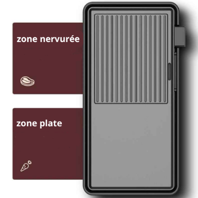 deux zones grill electrique plancha
