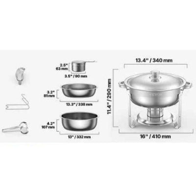 dimensions chauffe plat et accessoires argent