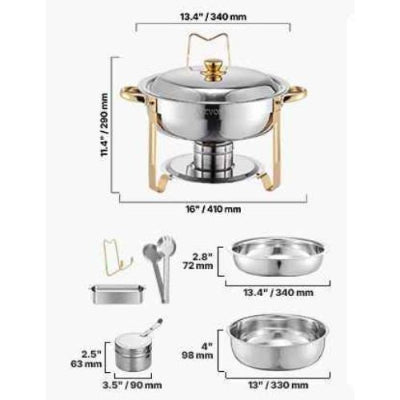 dimensions chauffe plat et accessoires or