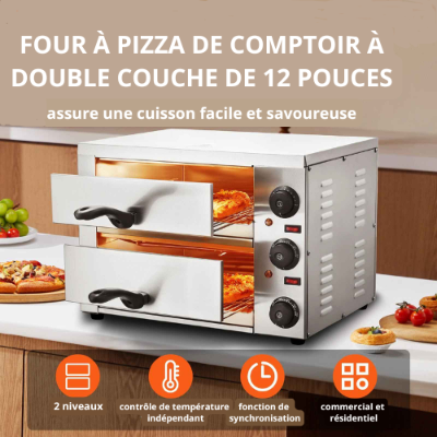 four a pizza de comptoir double couche de 12 pouces