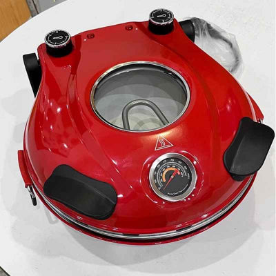 four a pizza electrique rouge vue dessus