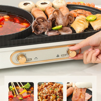 grill electrique plancha blanc demonstration bouton temperature