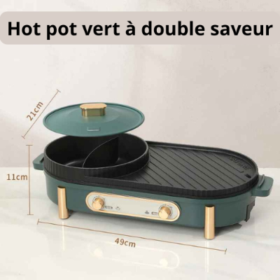 grill electrique plancha double saveur vert