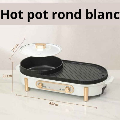 grill electrique plancha rond blanc