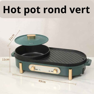 grill electrique plancha rond vert