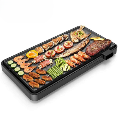 grill electrique plancha seul garni nourriture