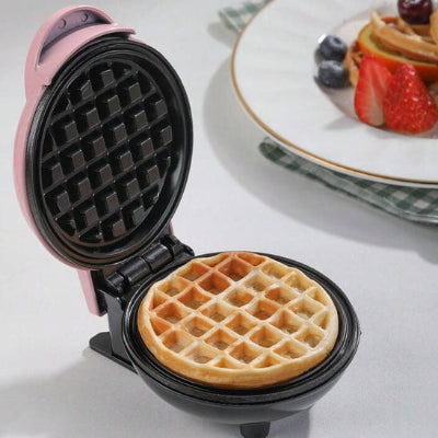 mini gaufrier rose assiette fruits gaufres