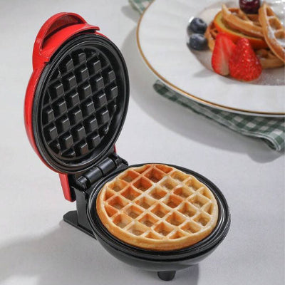 mini gaufrier rouge assiette fruits gaufres