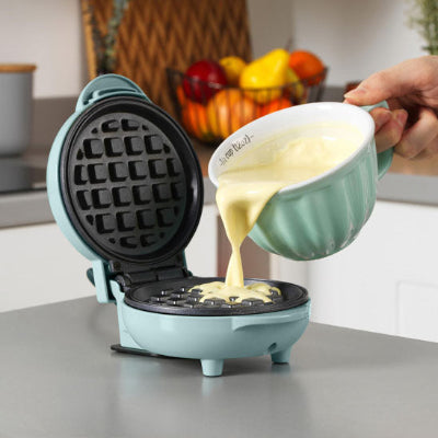 mini gaufrier vert melange gaufre