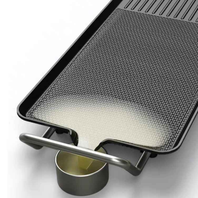 plancha electrique demonstration deversement huile