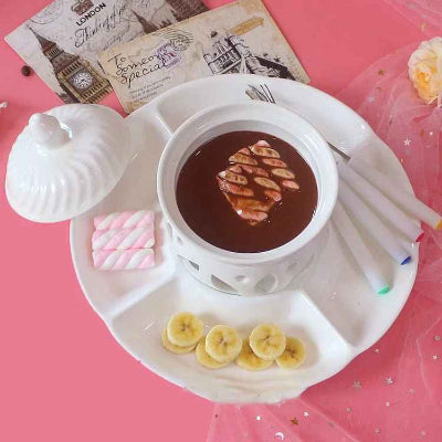 service a fondue blanc vue de haut