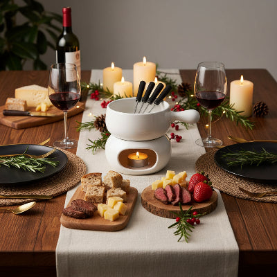 Service fondue | Élégant Céramique