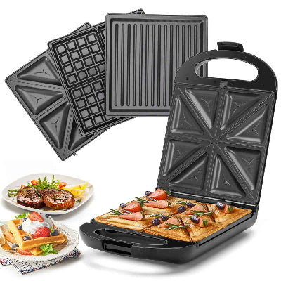 appareil a croque monsieur 3 en 1 differentes plaques