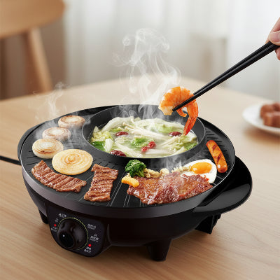 appareil a fondue sur table garni nourriture