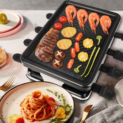 appareil a raclette garni aliments
