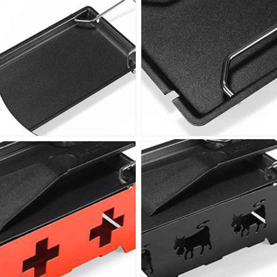 composantes appareil a raclette rouge et noir