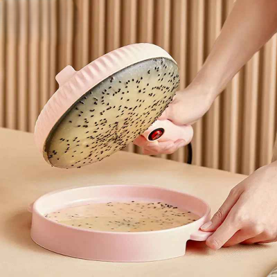 crepiere electrique rose ouverte