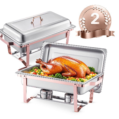 deux chauffe plat rose ouvert et ferme
