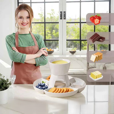differents ingredients service a fondue