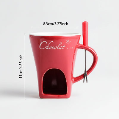 dimensions tasse fondue chocolat rouge