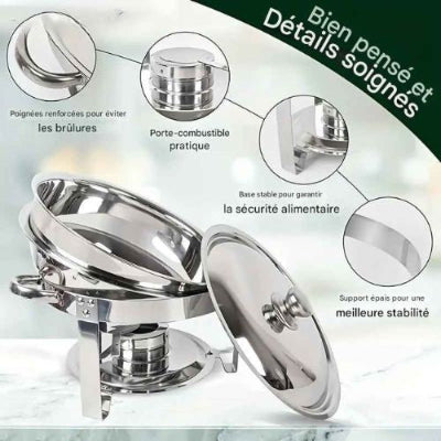 divers composantes chafing dish