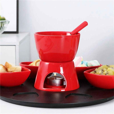 service a fondue chocolat vue pres