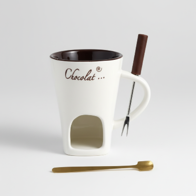 tasse fondue chocolat blanche
