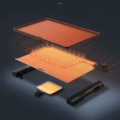 vue systeme chauffage plancha electrique